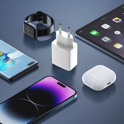 Punjač za mrežu Lito LC09, 20W, 3A, 1 x USB-A - 1 x USB-C, Bijeli