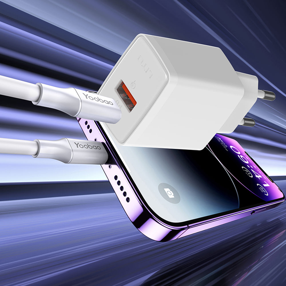 Punjač za mrežu Lito LC09, 20W, 3A, 1 x USB-A - 1 x USB-C, Bijeli