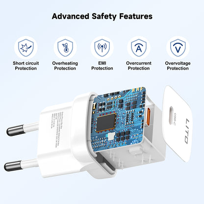 Punjač za mrežu Lito LC11, 30W, 3A, 1 x USB-C, Bijeli