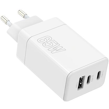 Punjač za mrežu MaXlife MXTC-08-65ACC, 65W, 3.25A, 1 x USB-A - 2 x USB-C, Bijeli