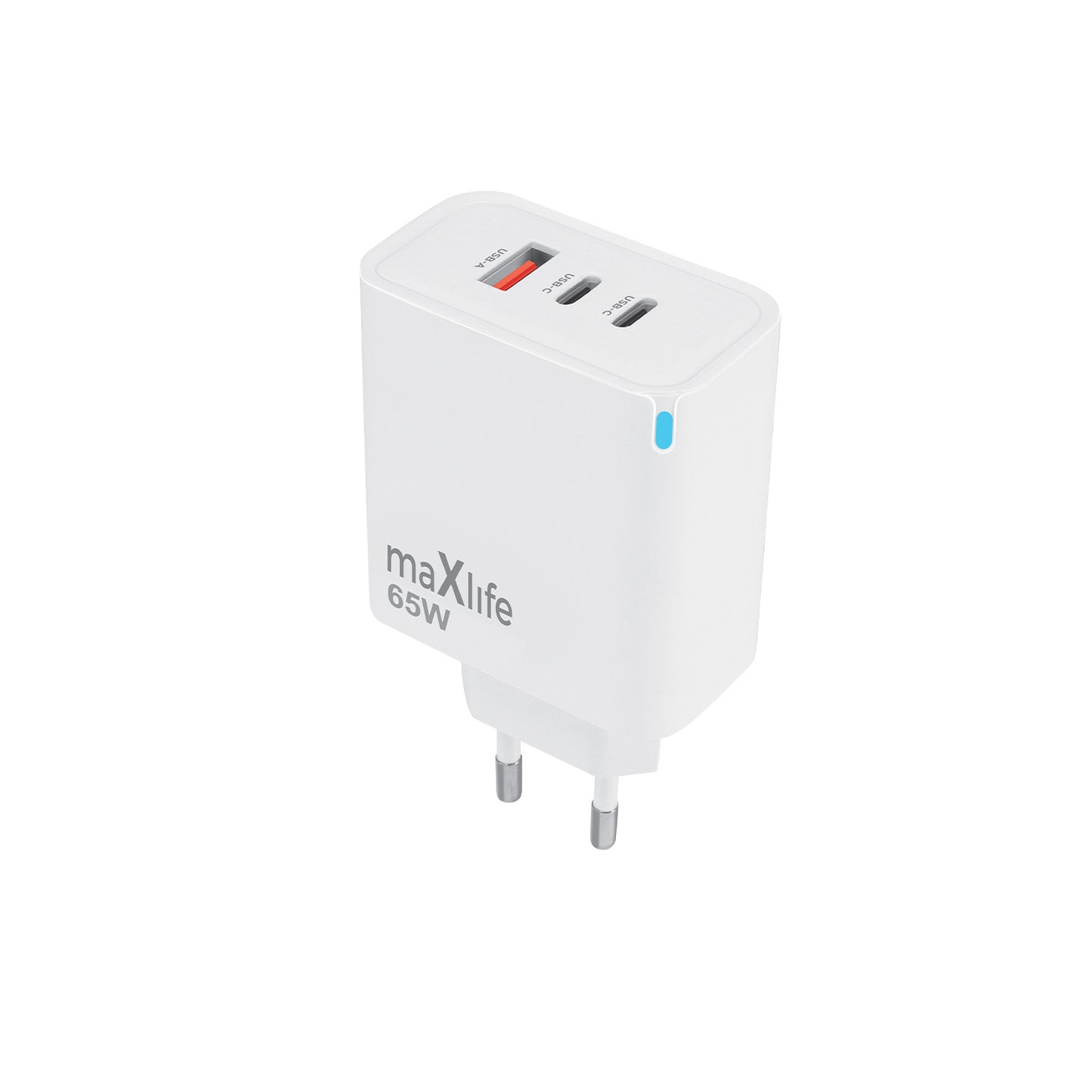 Mrežni punjač MaXlife MXTC-09-65ACC, 65W, 3.25A, 1 x USB-A - 2 x USB-C, Bijeli