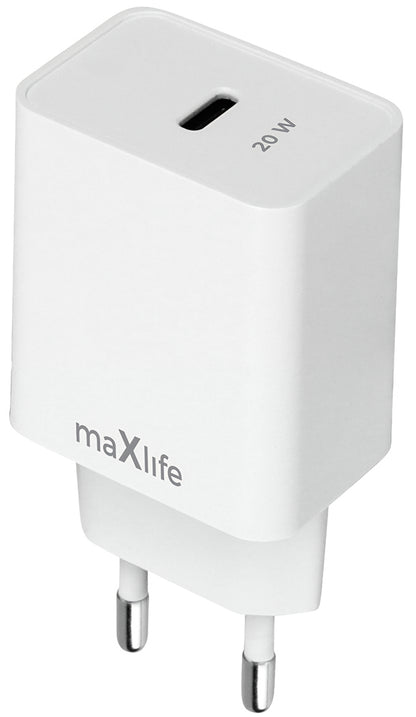 Punjač za mrežu MaXlife MXTC-13-20C, 20W, 3A, 1 x USB-C, Bijeli