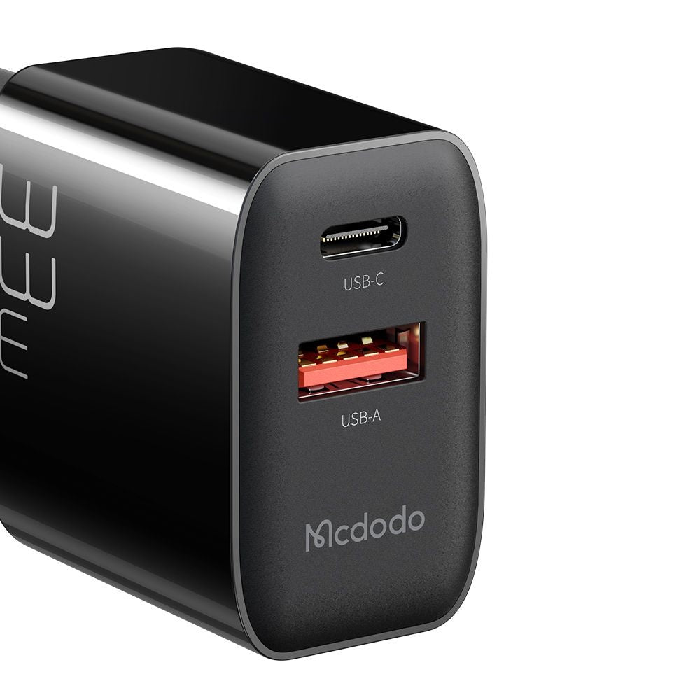 Mrežni punjač McDodo CH-0921, 33W, 3A, 1 x USB-A - 1 x USB-C, Crni