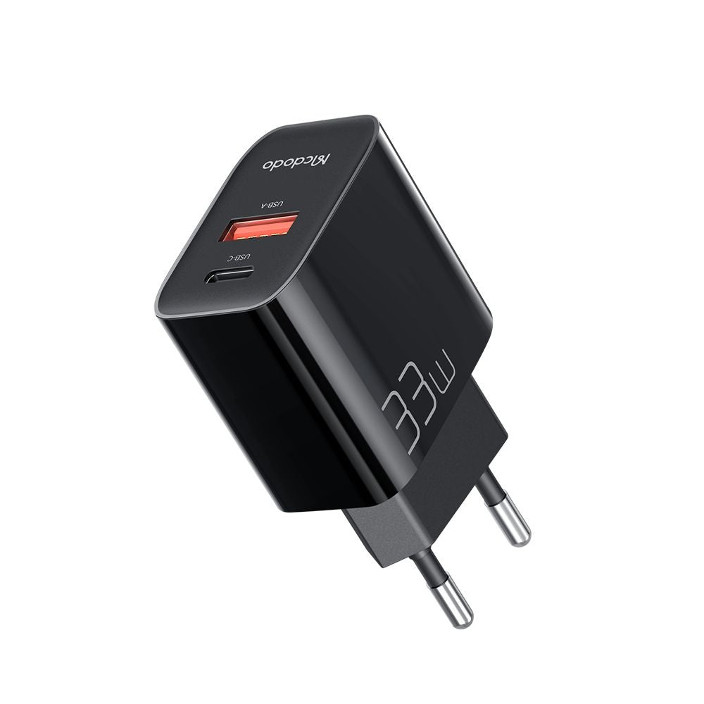 Mrežni punjač McDodo CH-0921, 33W, 3A, 1 x USB-A - 1 x USB-C, Crni