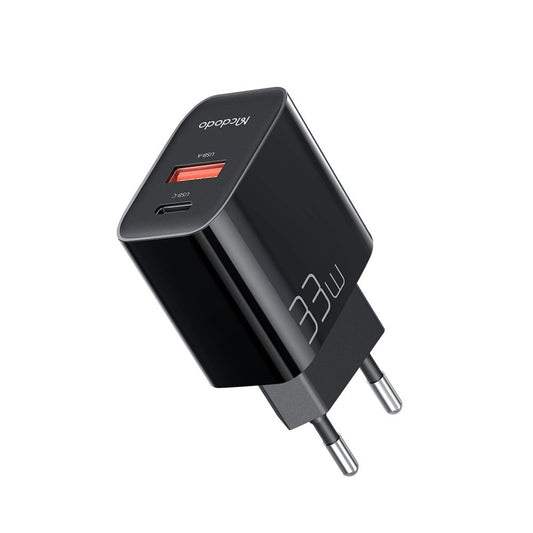 Mrežni punjač McDodo CH-0921, 33W, 3A, 1 x USB-A - 1 x USB-C, Crni