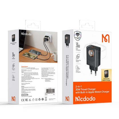 Mrežni punjač McDodo CH-3700 Companion, 30W, 3A, 1 x USB-A - 1 x USB-C, Crni