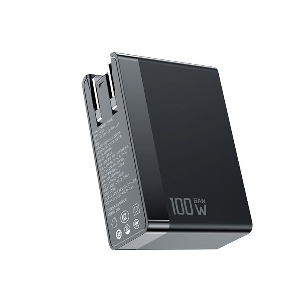 Mrežni punjač McDodo CH-8101 Pro Nuc AR Power Travel, 100W, 5A, 1 x USB-A - 2 x USB-C, Crni