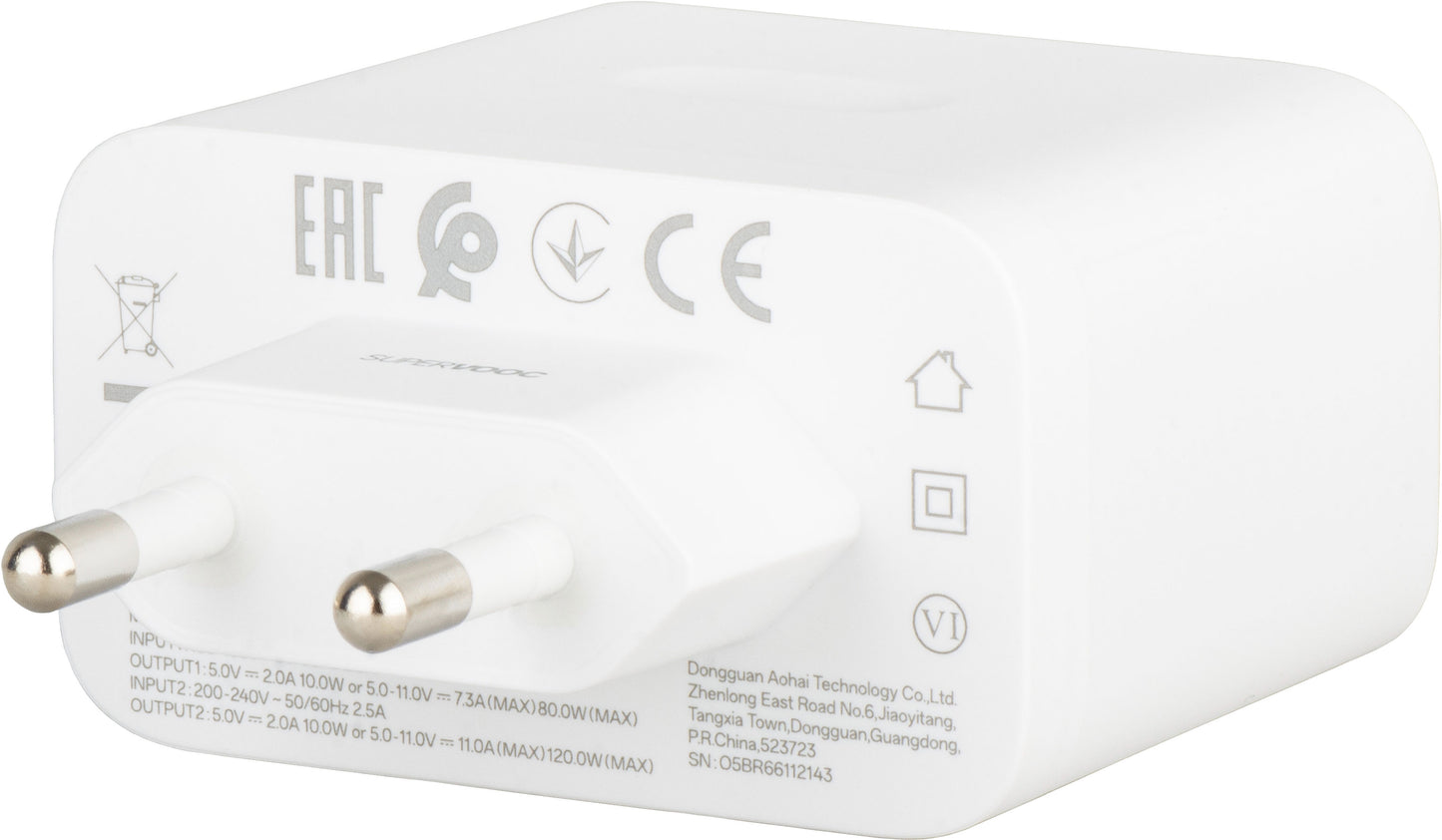 Punjač za mrežu OnePlus, 120W, 1 x USB-A, Bijela