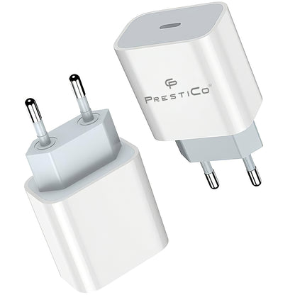 Punjač za mrežu Prestico F8A Box, 20W, 3A, 1 x USB-C, Bijeli