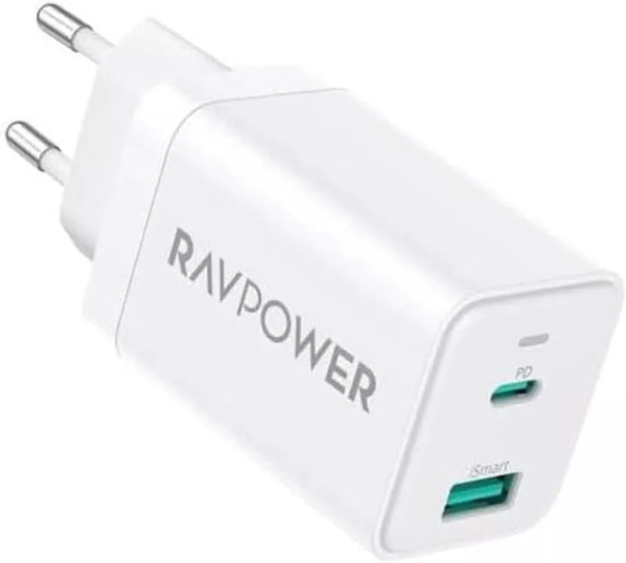 Punjač za mrežu RavPower RP-PC171, 45W, 3A, 1 x USB-A - 1 x USB-C, Bijela
