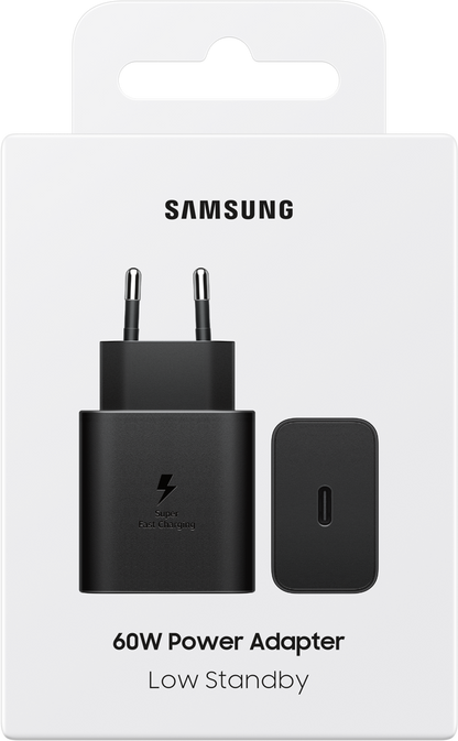 Samsung mrežni punjač, 60W, 3A, 1 x USB-C, Crni EP-T6010NBEGWW