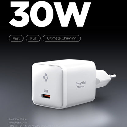 Punjač za mrežu Spigen EE301EU Essential, 30W, 3A, 1 x USB-C, Bijeli ACH09492