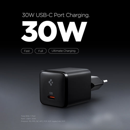 Mrežni punjač Spigen EE301EU Essential, 30W, 3A, 1 x USB-C, Crni ACH09493