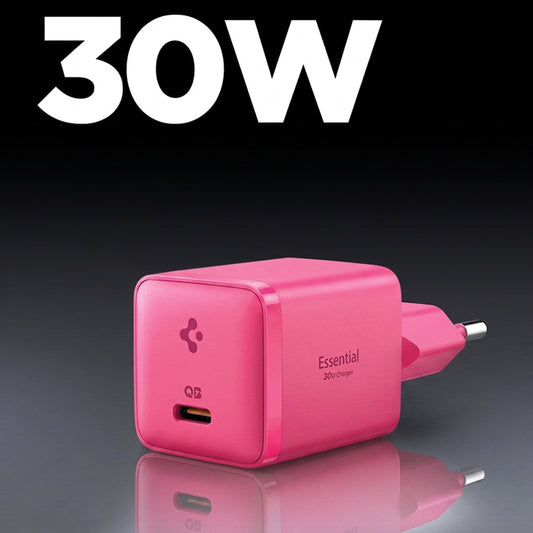 Mrežni punjač Spigen EE301EU Essential, 30W, 3A, 1 x USB-C, Roza ACH10449
