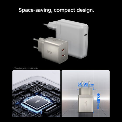 Mrežni punjač Spigen EE472EU Essential, 47W, 3A, 2 x USB-C, Titan Siva ACH10451