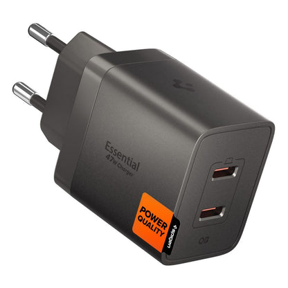 Punjač Mreže Spigen EE472EU Essential, 47W, 3A, 2 x USB-C, Siva ACH10450