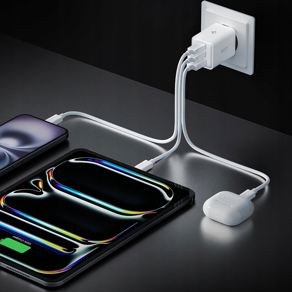 Mrežni punjač Spigen EE473EU Essential, 47W, 3A, 1 x USB-A - 2 x USB-C, Bijeli ACH09464