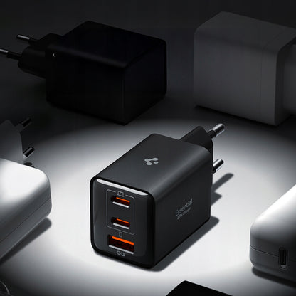 Mrežni punjač Spigen EE473EU Essential, 47W, 3A, 1 x USB-A - 2 x USB-C, Crni ACH09465