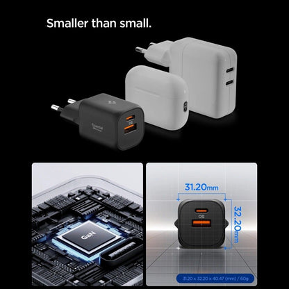Mrežni punjač Spigen Essential, 35W, 3A, 1 x USB-A - 1 x USB-C, Bijeli