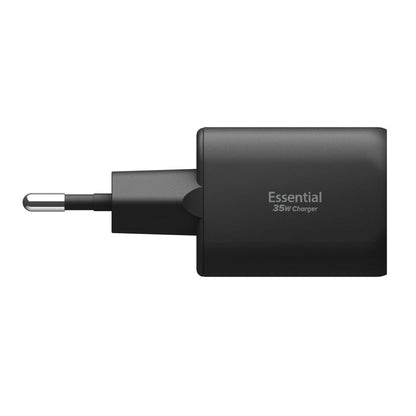 Punjač mreže Spigen Essential, 35W, 3A, 1 x USB-A - 1 x USB-C, Crni