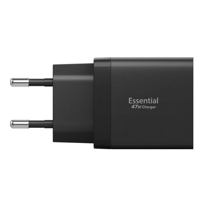 Punjač mreže Spigen Essential, 47W, 3A, 2 x USB-C, Crni