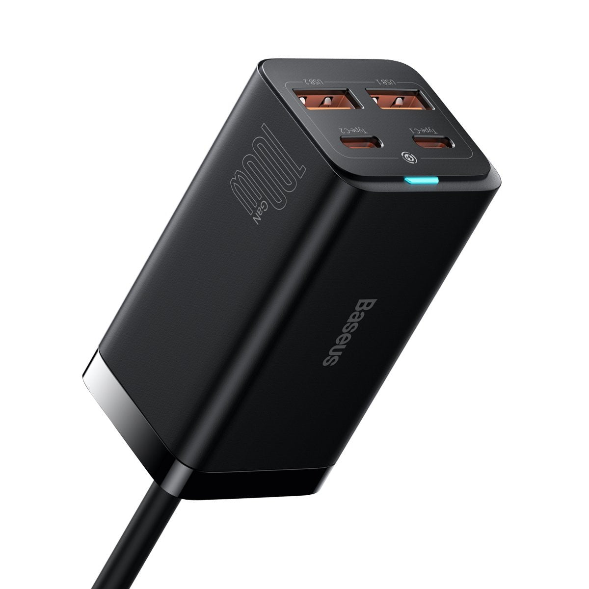 Punjač Stanica Baseus GaN3 Pro, 100W, 5A, 2 x USB-A - 2 x USB-C, Crni CCGP000101