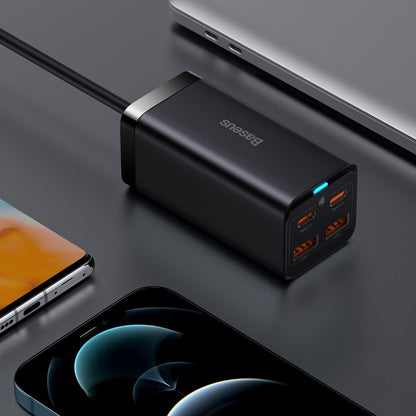 Punjač Stanica Baseus GaN3 Pro, 100W, 5A, 2 x USB-A - 2 x USB-C, Crni CCGP000101