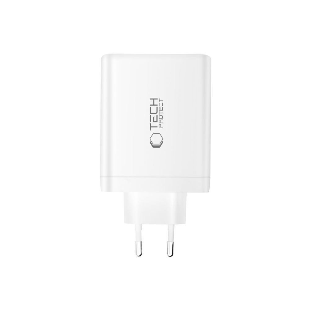 Mrežni punjač Tech-Protect NC120W-GAN, 120W, 5A, 1 x USB-A - 3 x USB-C, Bijeli
