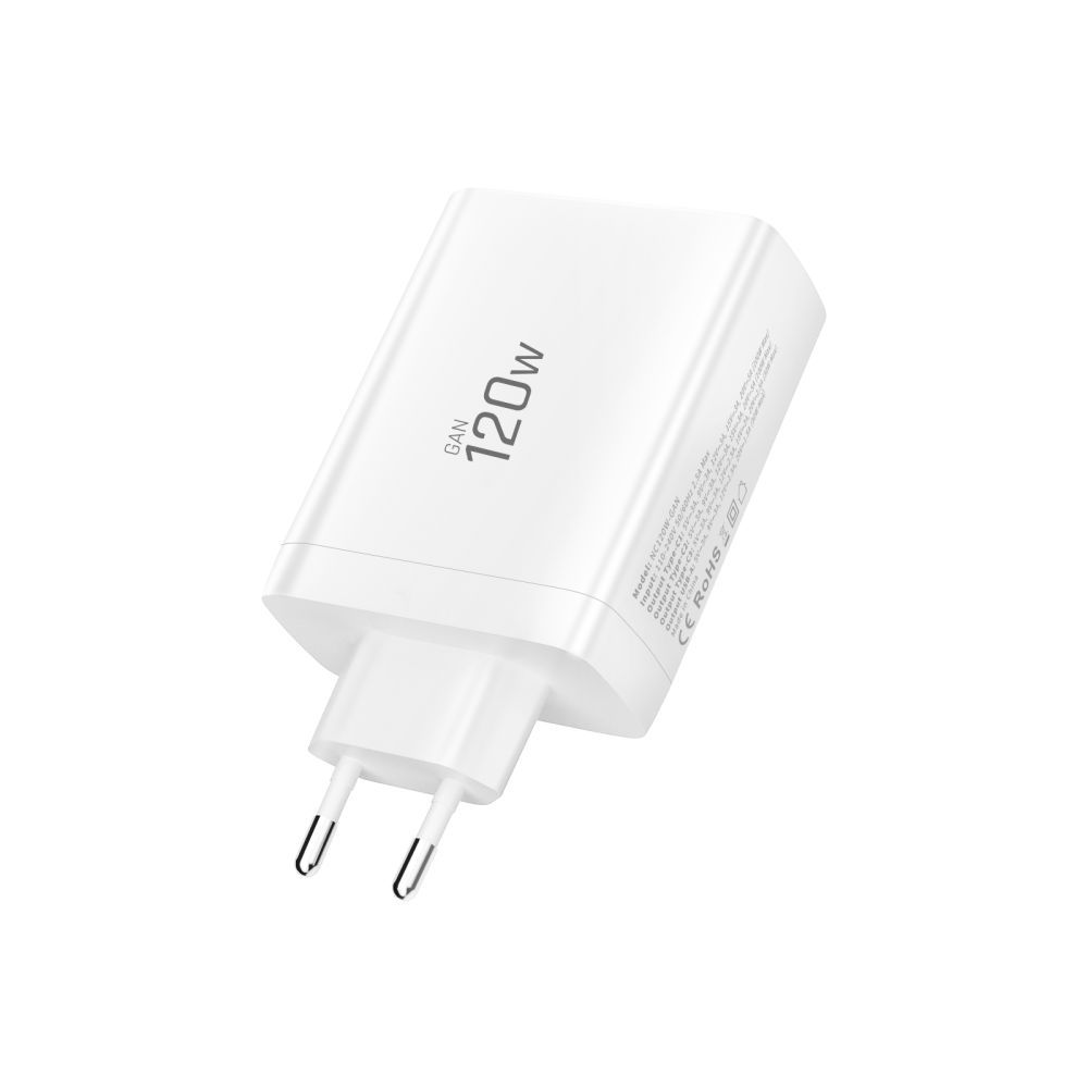 Mrežni punjač Tech-Protect NC120W-GAN, 120W, 5A, 1 x USB-A - 3 x USB-C, Bijeli