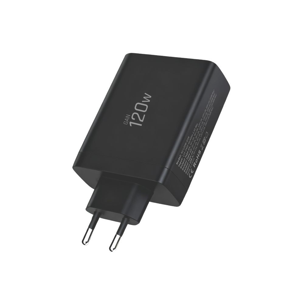 Mrežni punjač Tech-Protect NC120W-GAN, 120W, 5A, 1 x USB-A - 3 x USB-C, Crni
