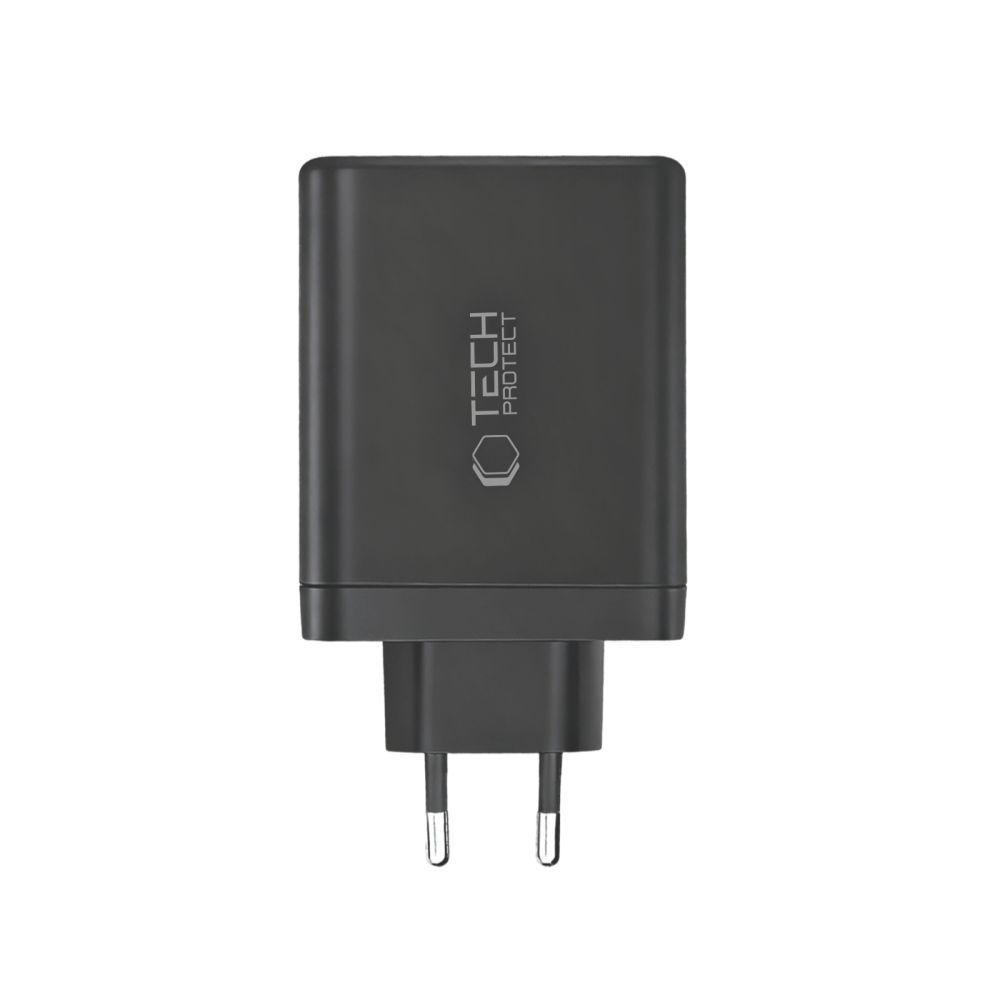 Mrežni punjač Tech-Protect NC120W-GAN, 120W, 5A, 1 x USB-A - 3 x USB-C, Crni