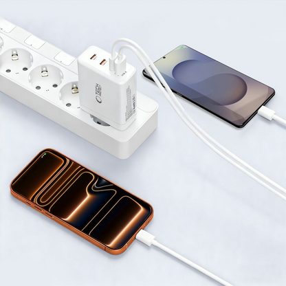 Mrežni punjač Tech-Protect NC120W-GAN, 120W, 5A, 1 x USB-A - 3 x USB-C, Bijeli