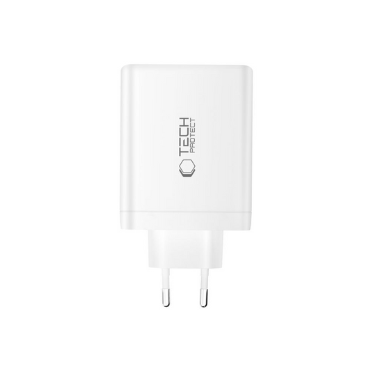 Punjač mreže Tech-Protect NC140W-GAN, 140W, 5A, 1 x USB-A - 3 x USB-C, Bijeli