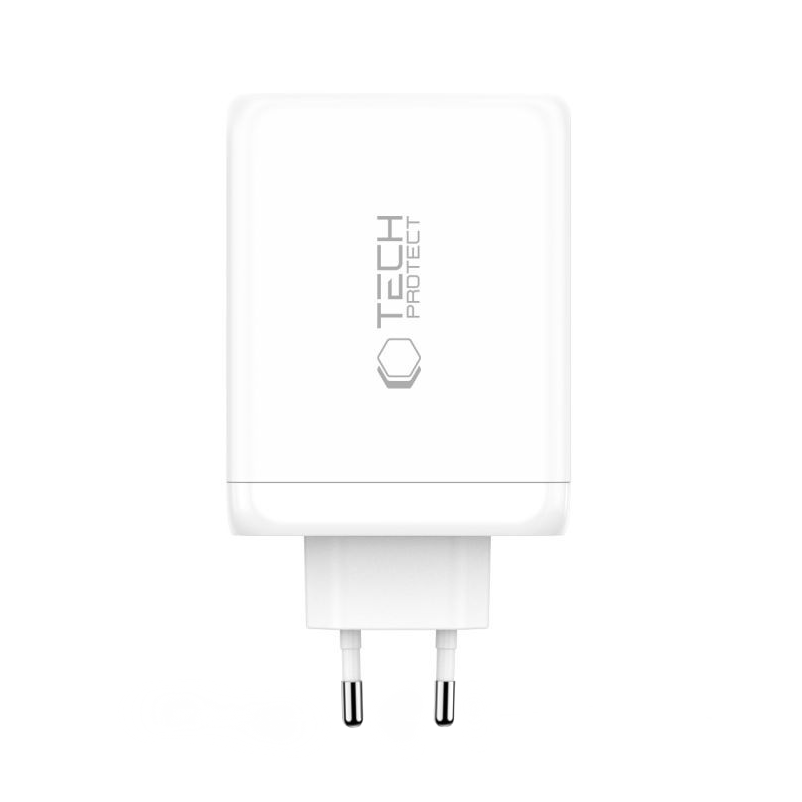Mrežni punjač Tech-Protect NC200W-GAN, 200W, 5A, 1 x USB-A - 3 x USB-C, Bijeli