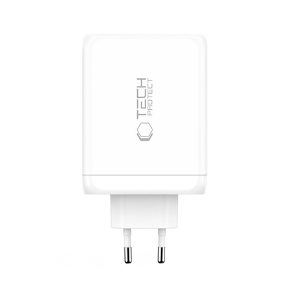 Mrežni punjač Tech-Protect NC200W-GAN, 200W, 5A, 1 x USB-A - 3 x USB-C, Bijeli