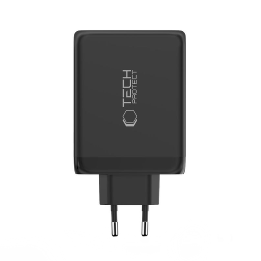 Mrežni punjač Tech-Protect NC200W-GAN, 200W, 5A, 1 x USB-A - 3 x USB-C, Crni