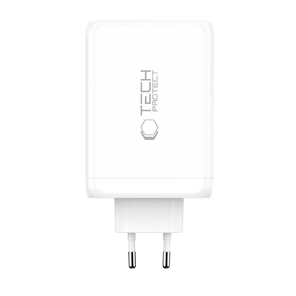 Punjač mreže Tech-Protect NC240W-GAN, 240W, 5A, 1 x USB-A - 3 x USB-C, Bijeli