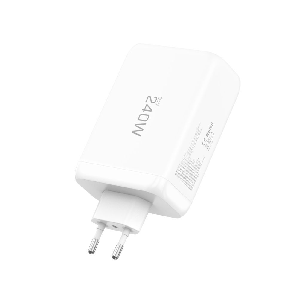 Punjač mreže Tech-Protect NC240W-GAN, 240W, 5A, 1 x USB-A - 3 x USB-C, Bijeli