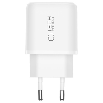 Punjač mreže Tech-Protect NCA45W, 45W, 3A, 1 x USB-A - 1 x USB-C, Bijeli