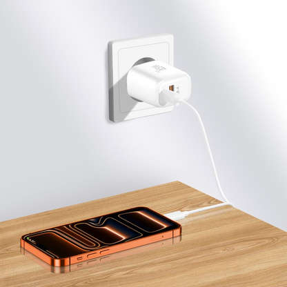 Punjač mreže Tech-Protect NCA45W, 45W, 3A, 1 x USB-A - 1 x USB-C, Bijeli