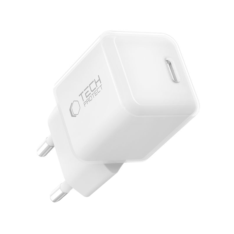 Mrežni punjač Tech-Protect NCM25, 25W, 3A, 1 x USB-C, Bijeli