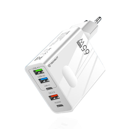 Punjač mreže Techsuit CHC1 PentaXPower, 25W, 3A, 3 x USB-A - 2 x USB-C, Bijeli