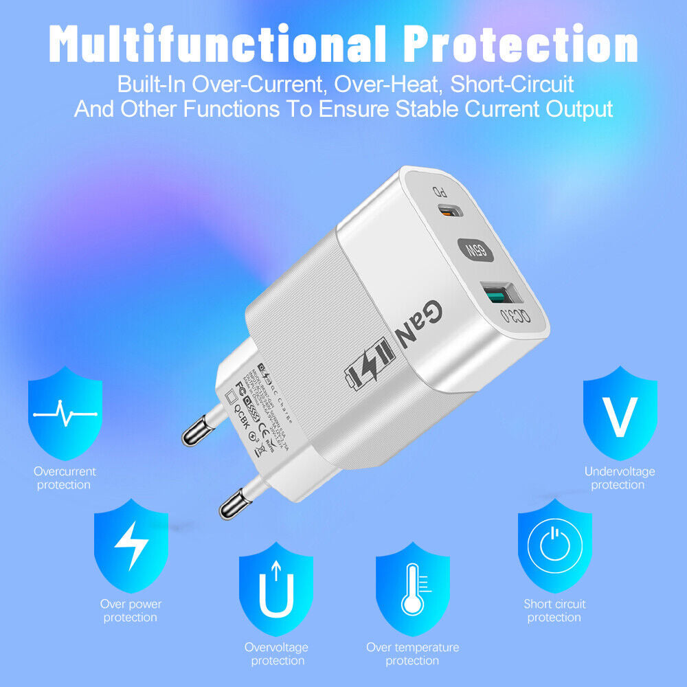 Punjač mreže Techsuit CHPD131, 65W, 3.25A, 1 x USB-A - 1 x USB-C, Bijeli