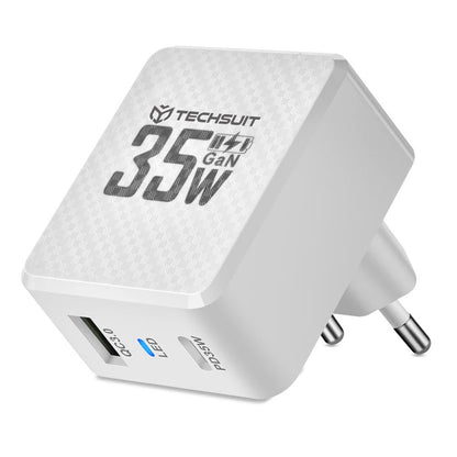 Punjač mreže Techsuit CHPD173 Tiny, 35W, 3A, 1 x USB-A - 1 x USB-C, Bijeli