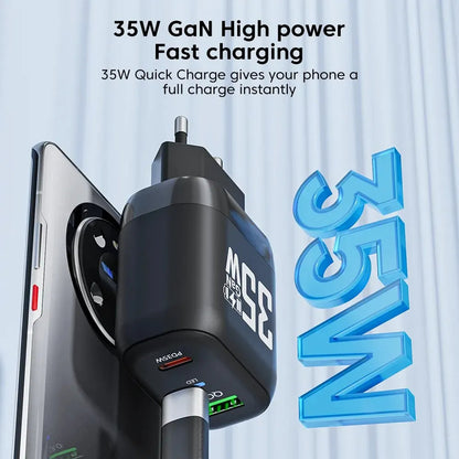 Punjač mreže Techsuit CHPD174, 35W, 3A, 1 x USB-A - 1 x USB-C, Crni