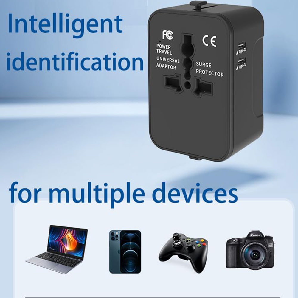 Punjač mreže Techsuit HHT202-2C Travel, 15W, 3A, 2 x USB-C, Crni