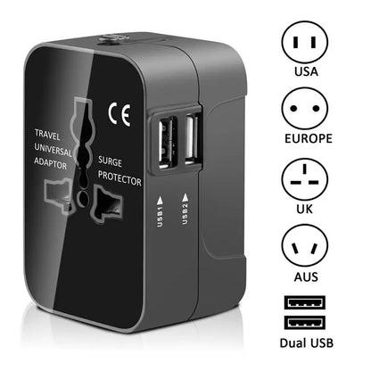 Punjač mreže Techsuit HHT202 Travel, 10W, 2A, 2 x USB-A, Crni