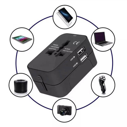 Punjač mreže Techsuit HHT202 Travel, 10W, 2A, 2 x USB-A, Crni