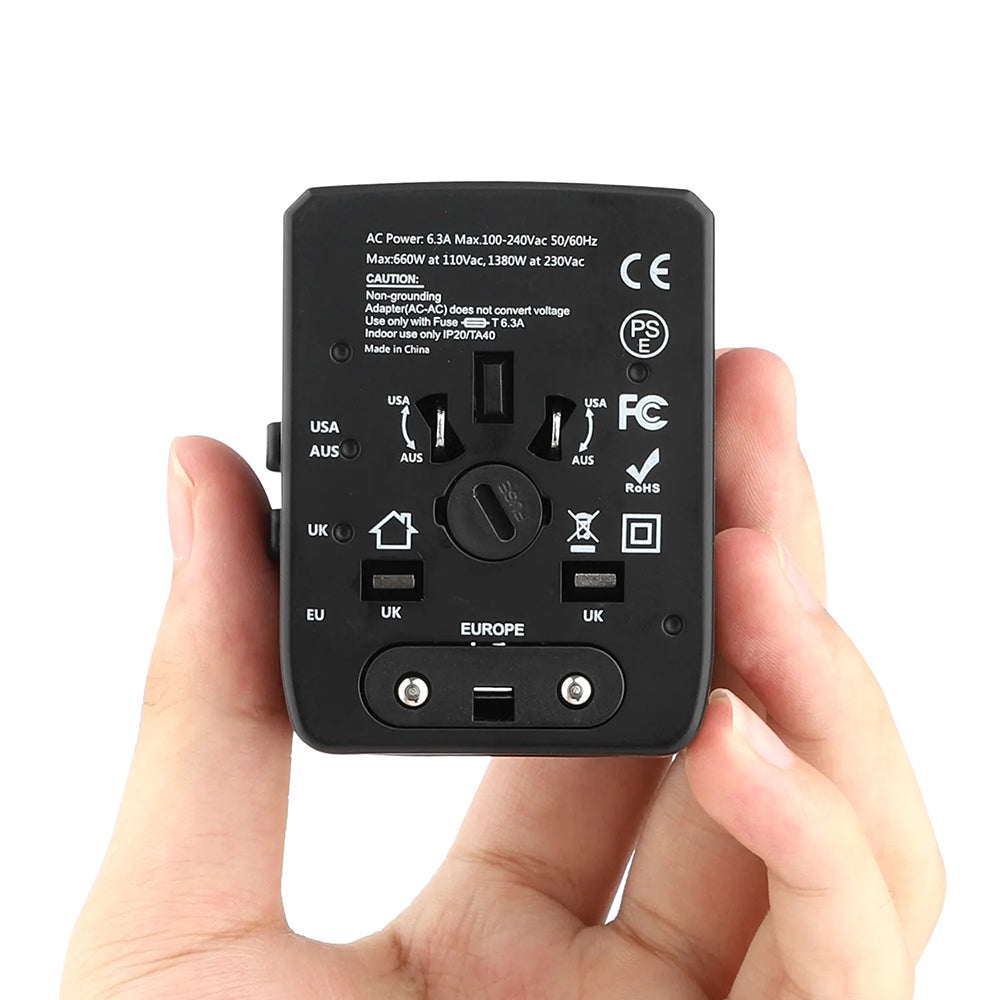 Punjač mreže Techsuit HHT520 Travel, 15W, 3A, 3 x USB-A - 1 x USB-C, Crni