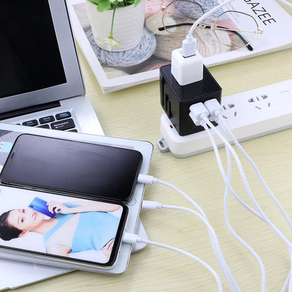 Punjač mreže Techsuit HHT520 Travel, 15W, 3A, 3 x USB-A - 1 x USB-C, Crni